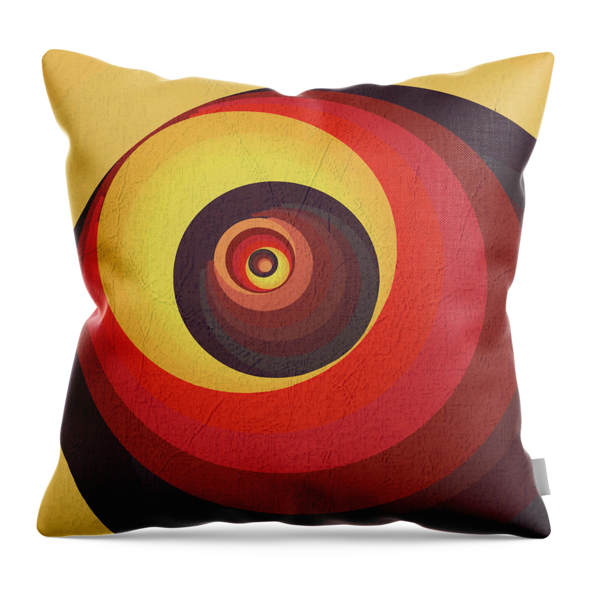Multicolor Throw Pillow featuring the digital art Flame Meditation on a Yellow Wall by Deborah Smith