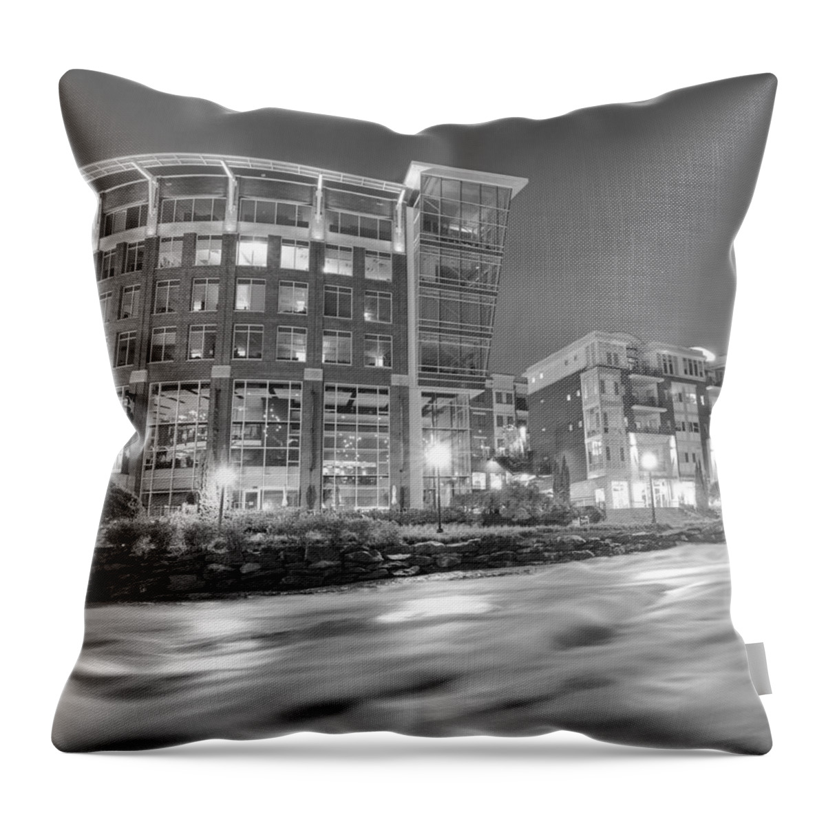 Falls Park Throw Pillow featuring the photograph Flooding at High Cotton by Josh Blaha