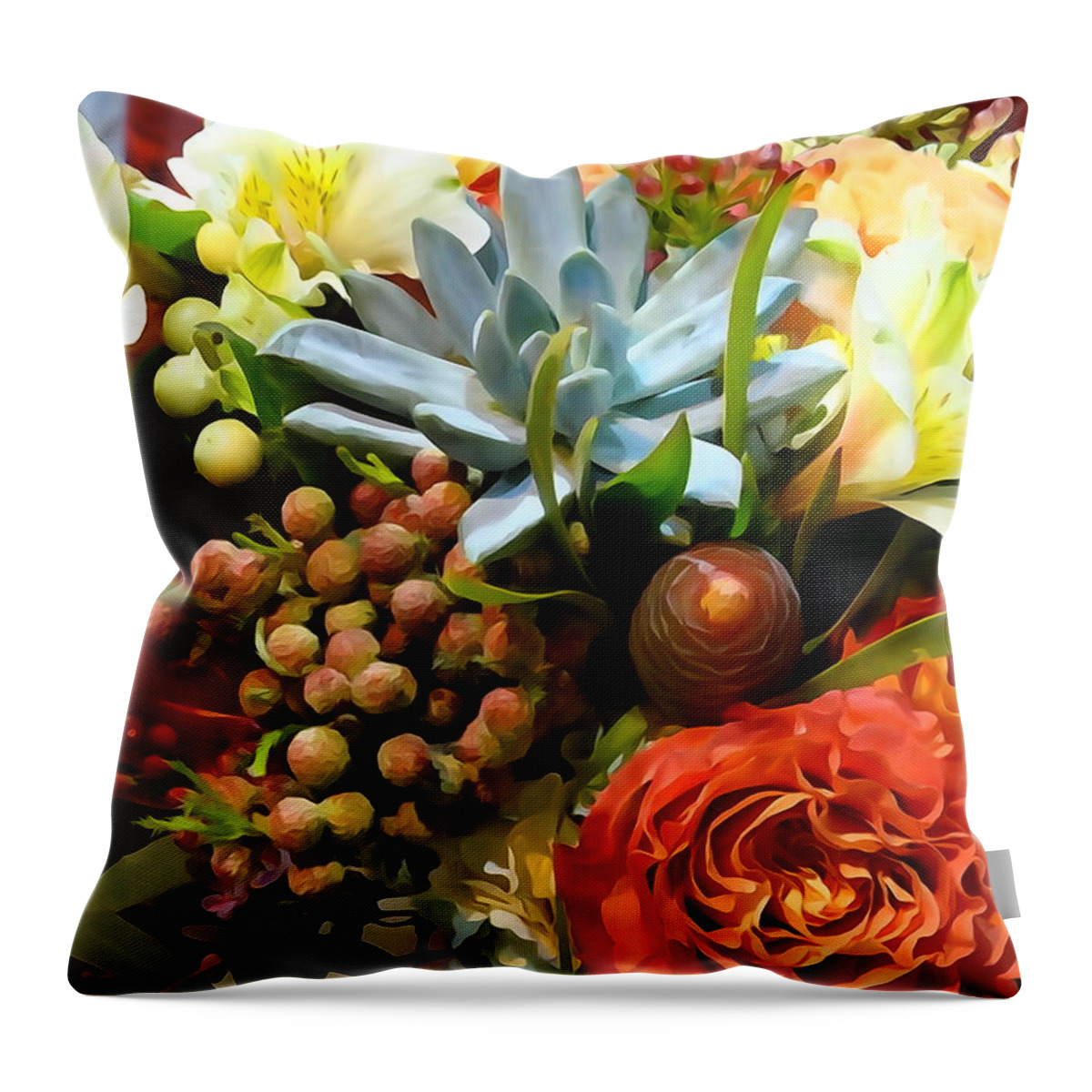 Floral Throw Pillow featuring the photograph Floral Arrangement 1 by David T Wilkinson