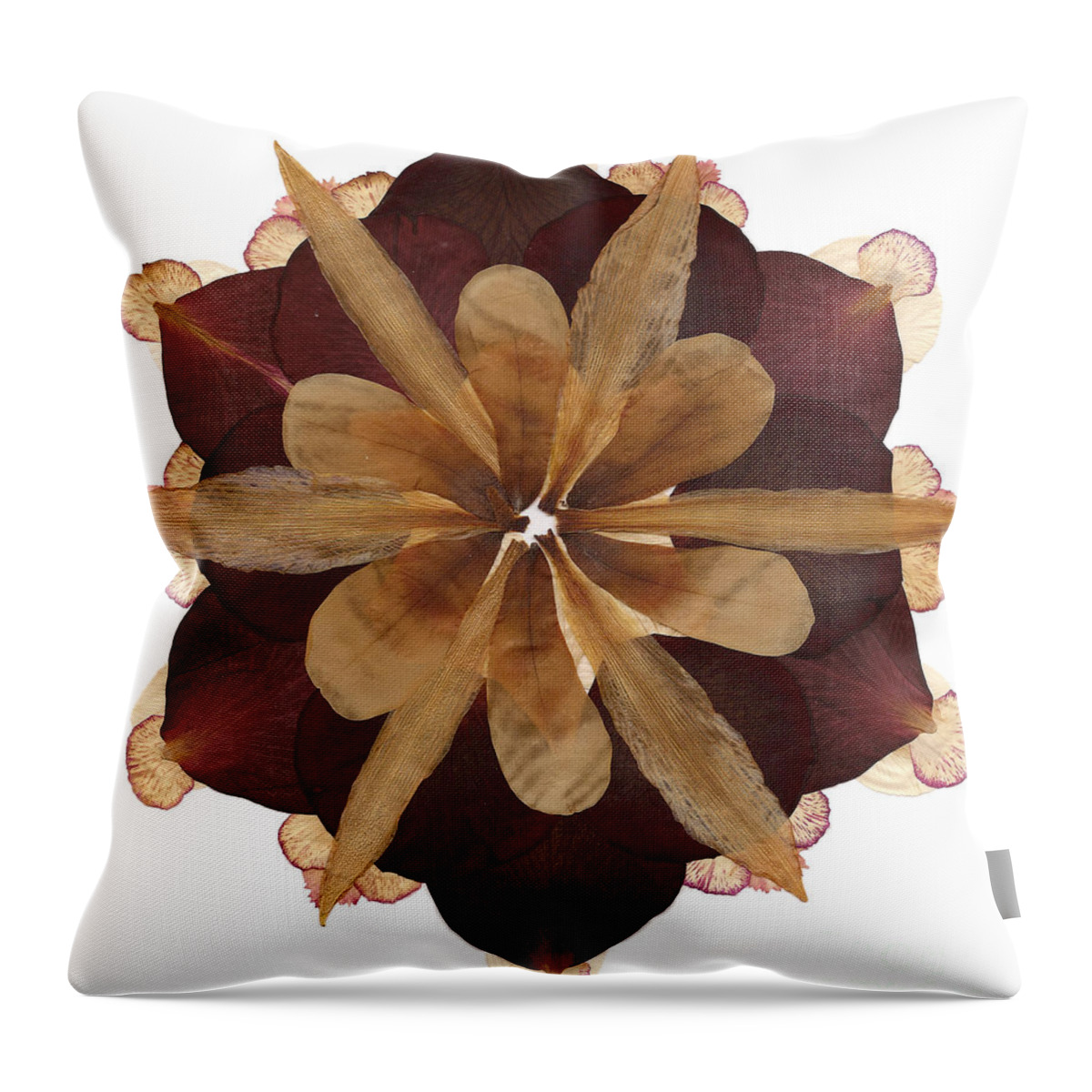 Flower Throw Pillow featuring the mixed media Flower Mandala 3 by Michelle Bien