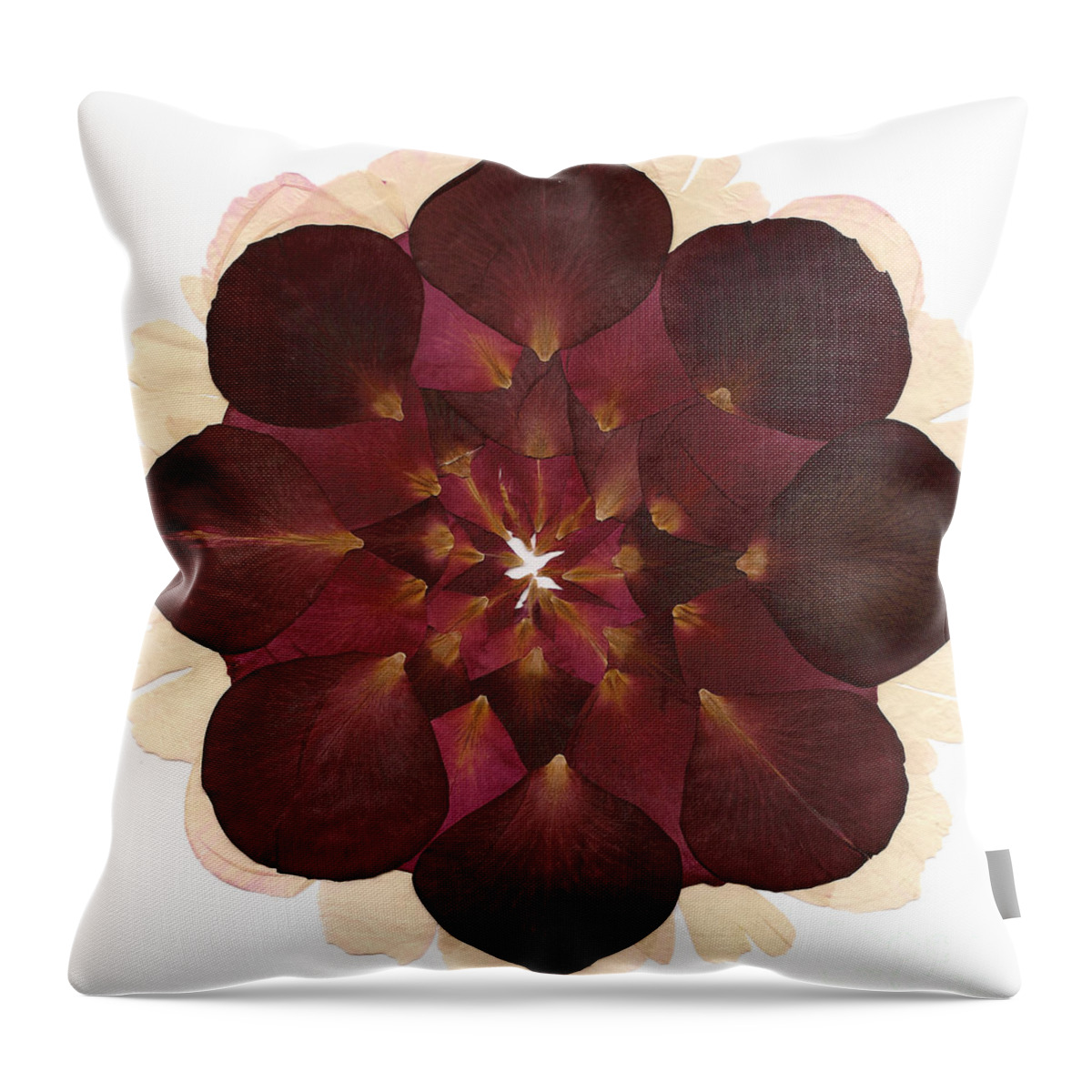 Flower Throw Pillow featuring the mixed media Flower Mandala 8 by Michelle Bien
