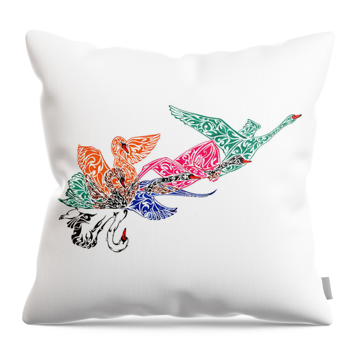 Doodle Throw Pillow featuring the painting Fly High by Anushree Santhosh
