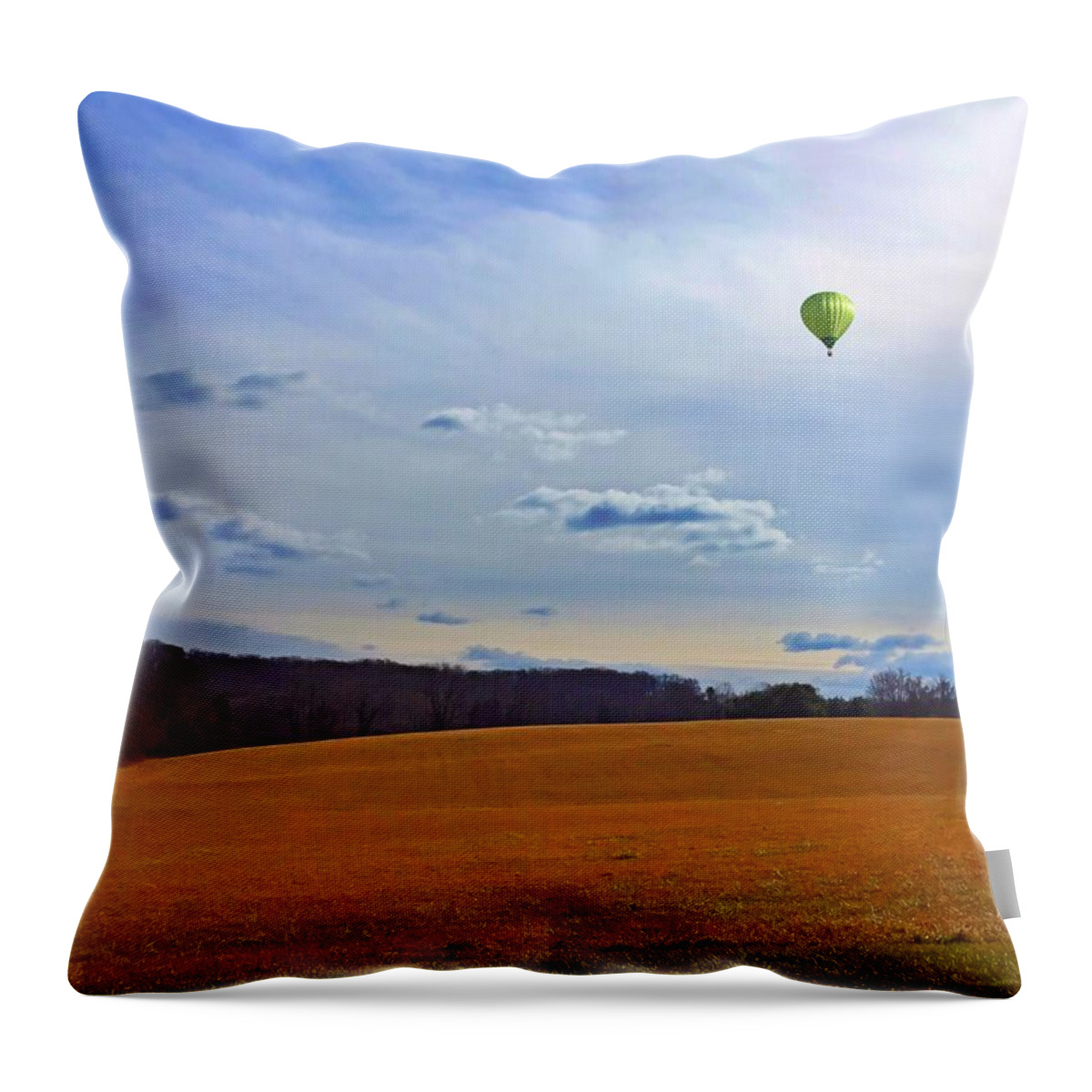 Balloon Throw Pillow featuring the photograph Flying Solo by Chris Montcalmo