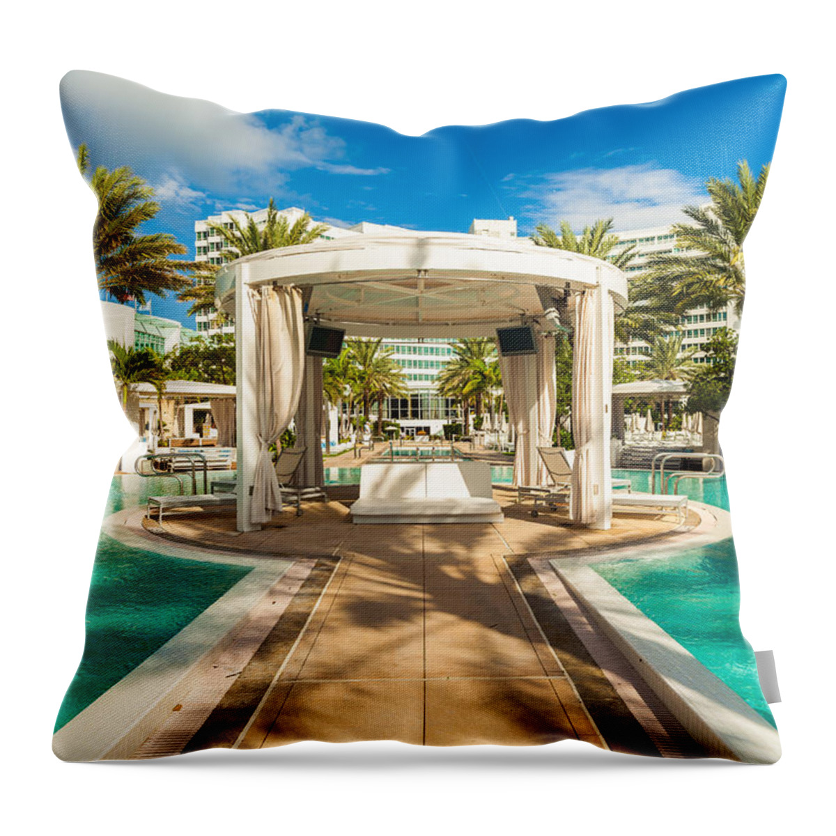 Architecture Throw Pillow featuring the photograph Fontainebleau Hotel by Raul Rodriguez