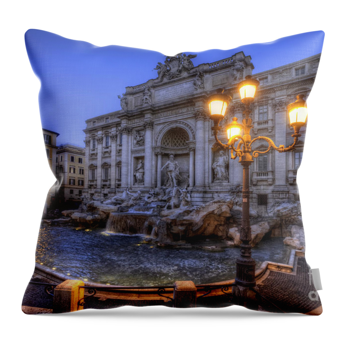 Yhun Suarez Throw Pillow featuring the photograph Fontana di Trevi 3.0 by Yhun Suarez