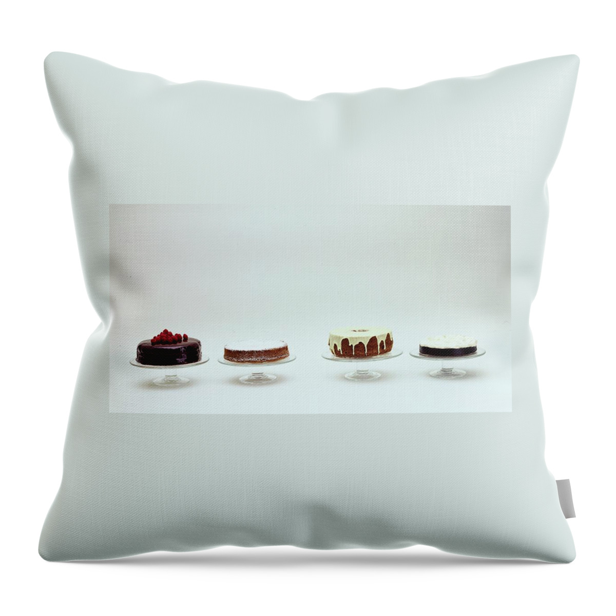 Four Cakes Side By Side Throw Pillow