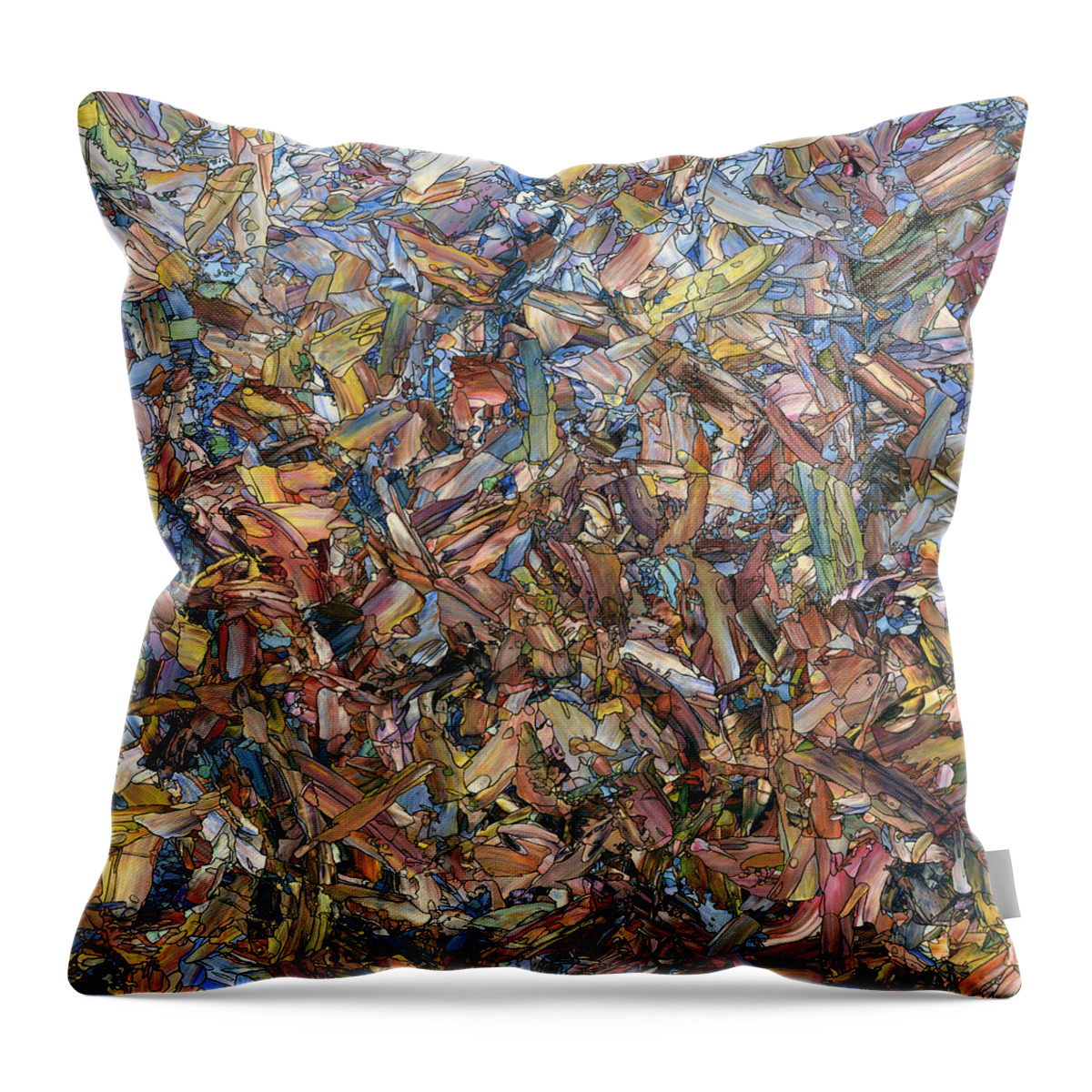 September Throw Pillow featuring the painting Fragmented Fall - Square by James W Johnson