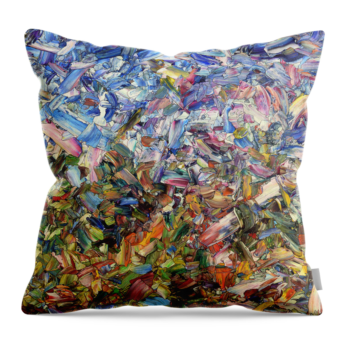 Garden Throw Pillow featuring the painting Fragmented Garden by James W Johnson