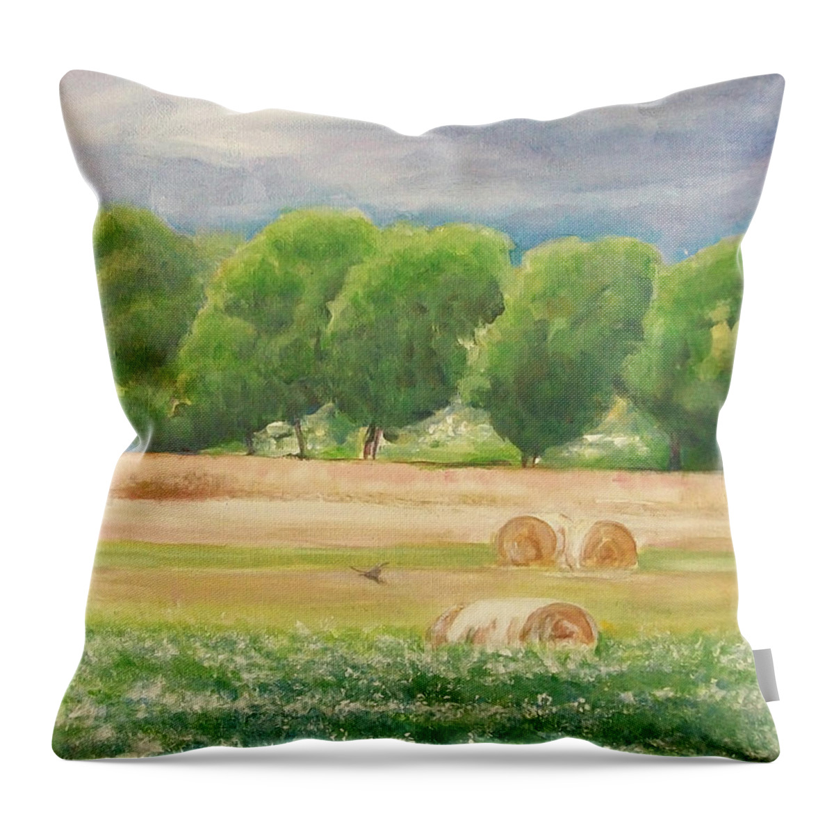 Landscape Throw Pillow featuring the painting Freedom by Jane See