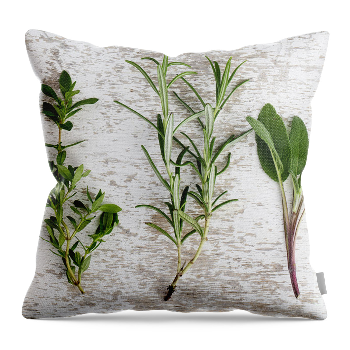 Rosemary Throw Pillow featuring the photograph Fresh Herbs by Nailia Schwarz