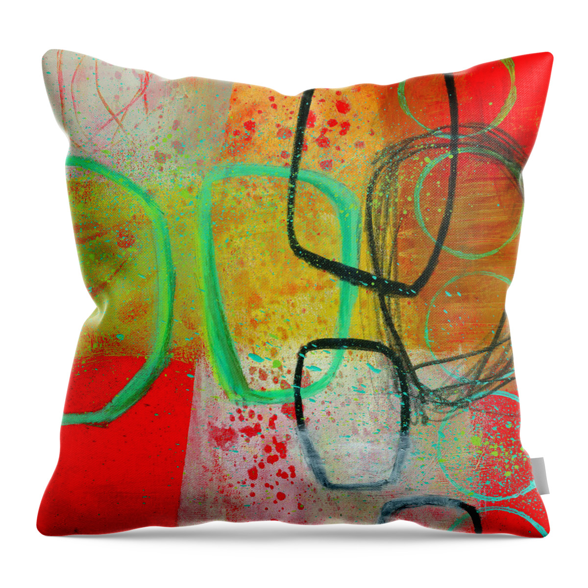 8�x8� Throw Pillow featuring the painting Fresh Paint #3 by Jane Davies