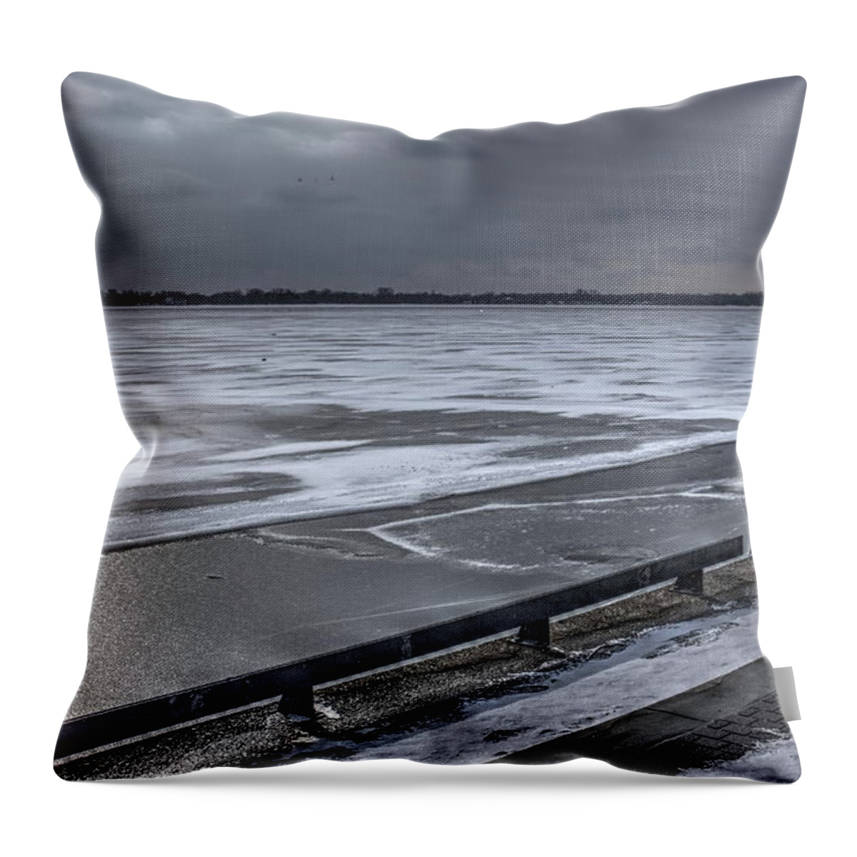 Art Print Throw Pillow featuring the photograph Frozen Lake by Nicky Jameson