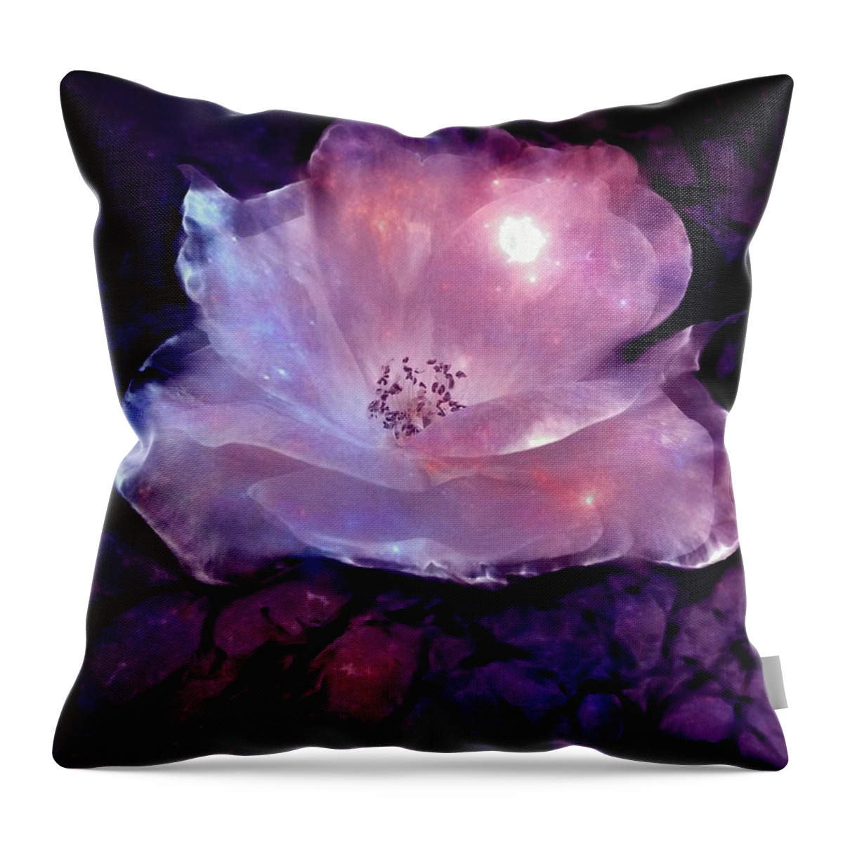 Rose Throw Pillow featuring the digital art Frozen Rose by Lilia D