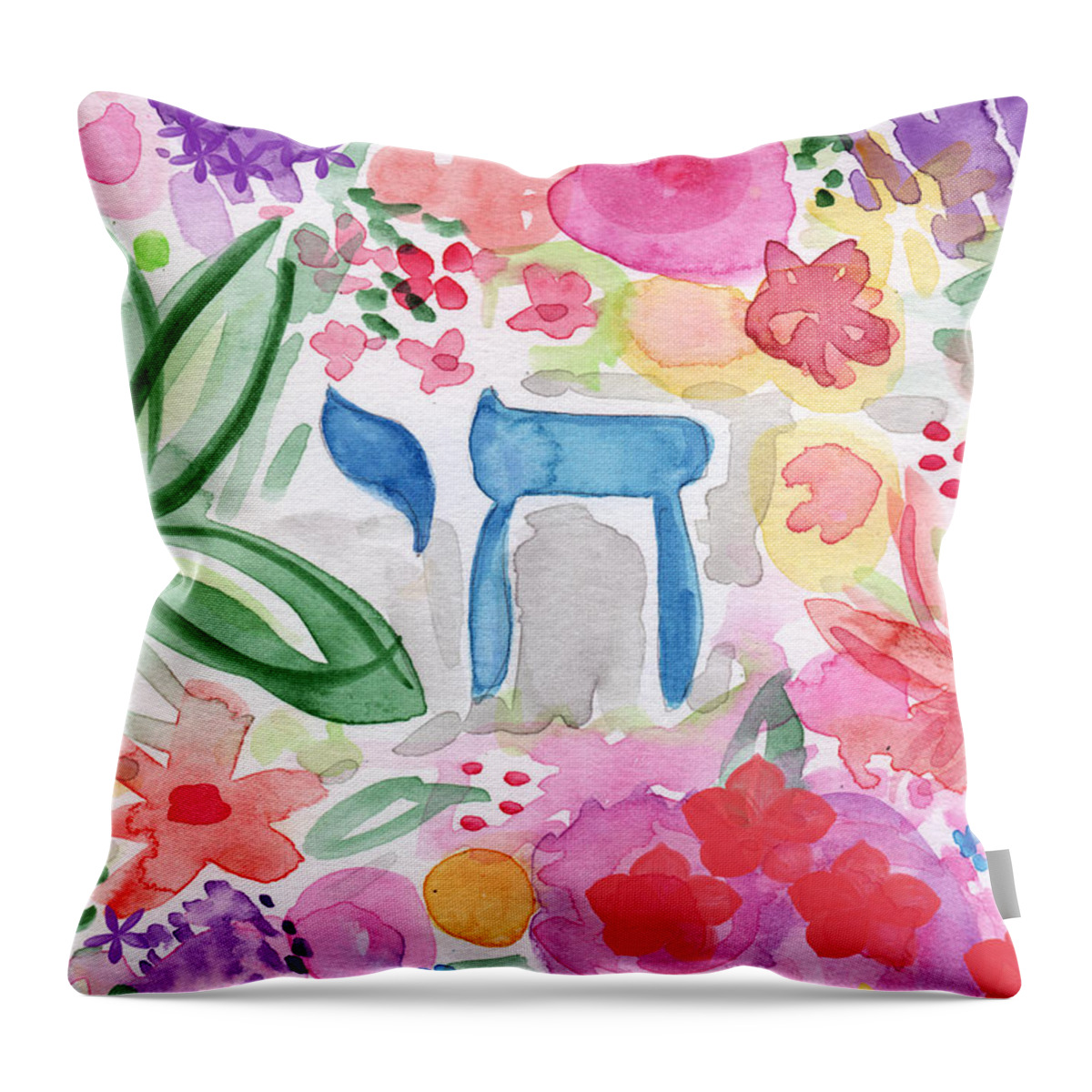 Garden Throw Pillow featuring the painting Garden of Life by Linda Woods
