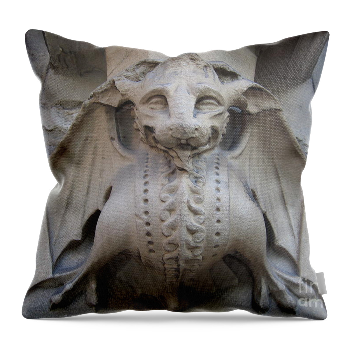 Gargoyle Throw Pillow featuring the photograph Gargoyle On Westminster Palace by Denise Railey