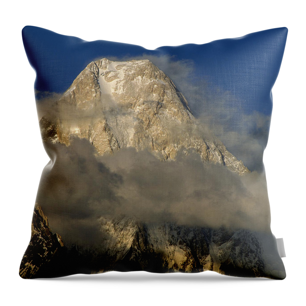Feb0514 Throw Pillow featuring the photograph Gasherbrum Iv Western Face Pakistan by Ned Norton