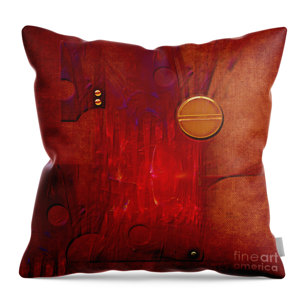 Square. Abstract Throw Pillow featuring the digital art Gear by Alexa Szlavics