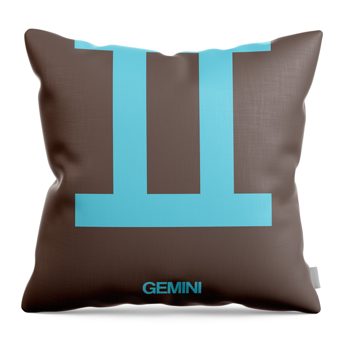 Gemini Throw Pillow featuring the digital art Gemini Zodiac Sign Blue by Naxart Studio