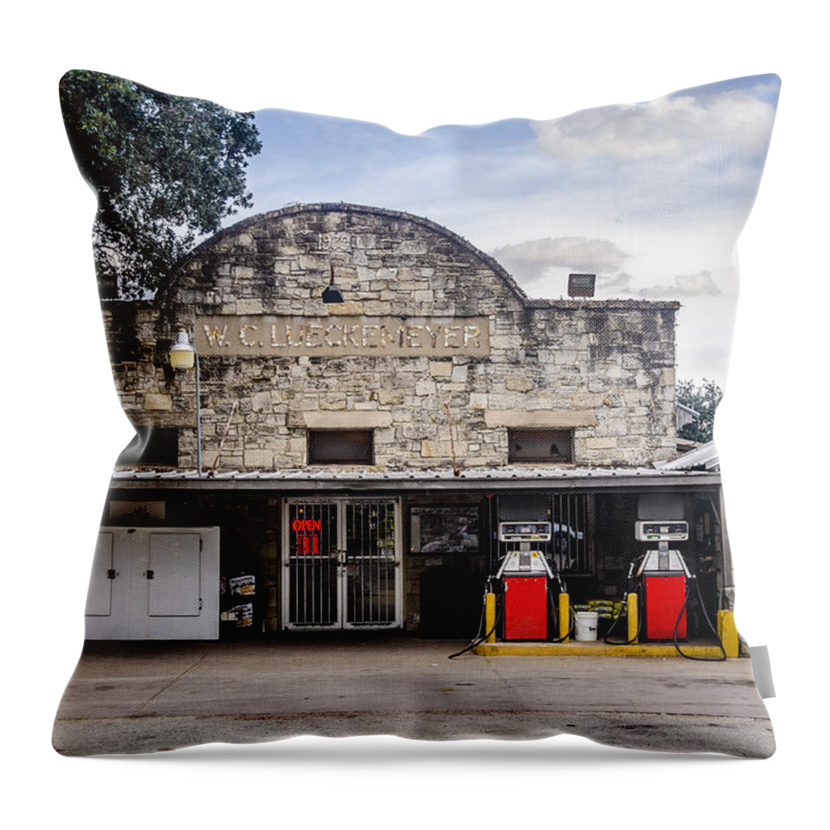 General Store In Independence Texas Throw Pillow featuring the photograph General Store in Independence Texas by David Morefield