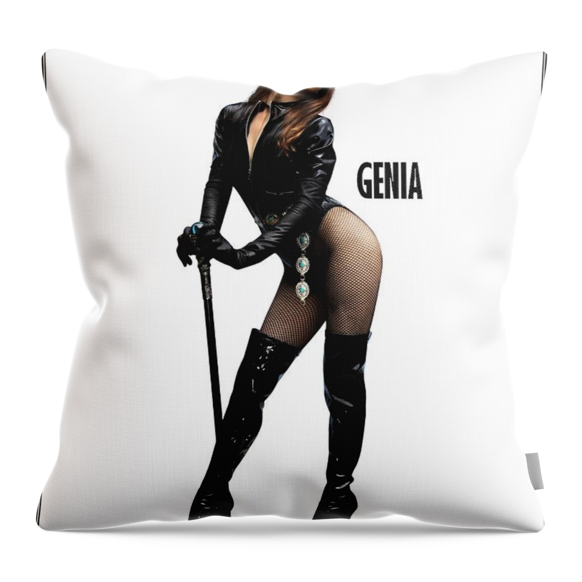 Pinup Throw Pillow featuring the photograph Genia Vgirl PinUp by Jon Volden