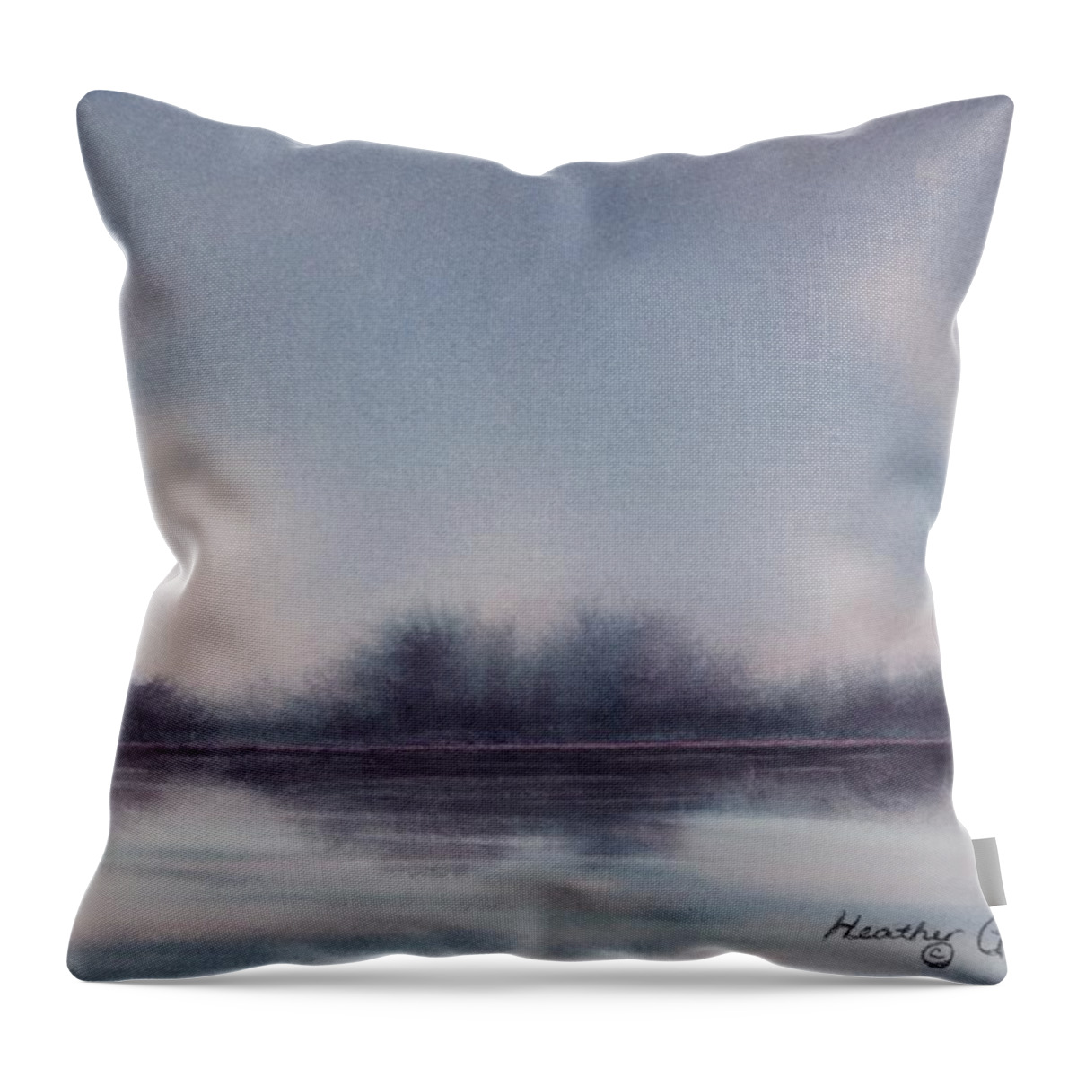 Landscape Throw Pillow featuring the painting Genie Effect by Heather Gallup