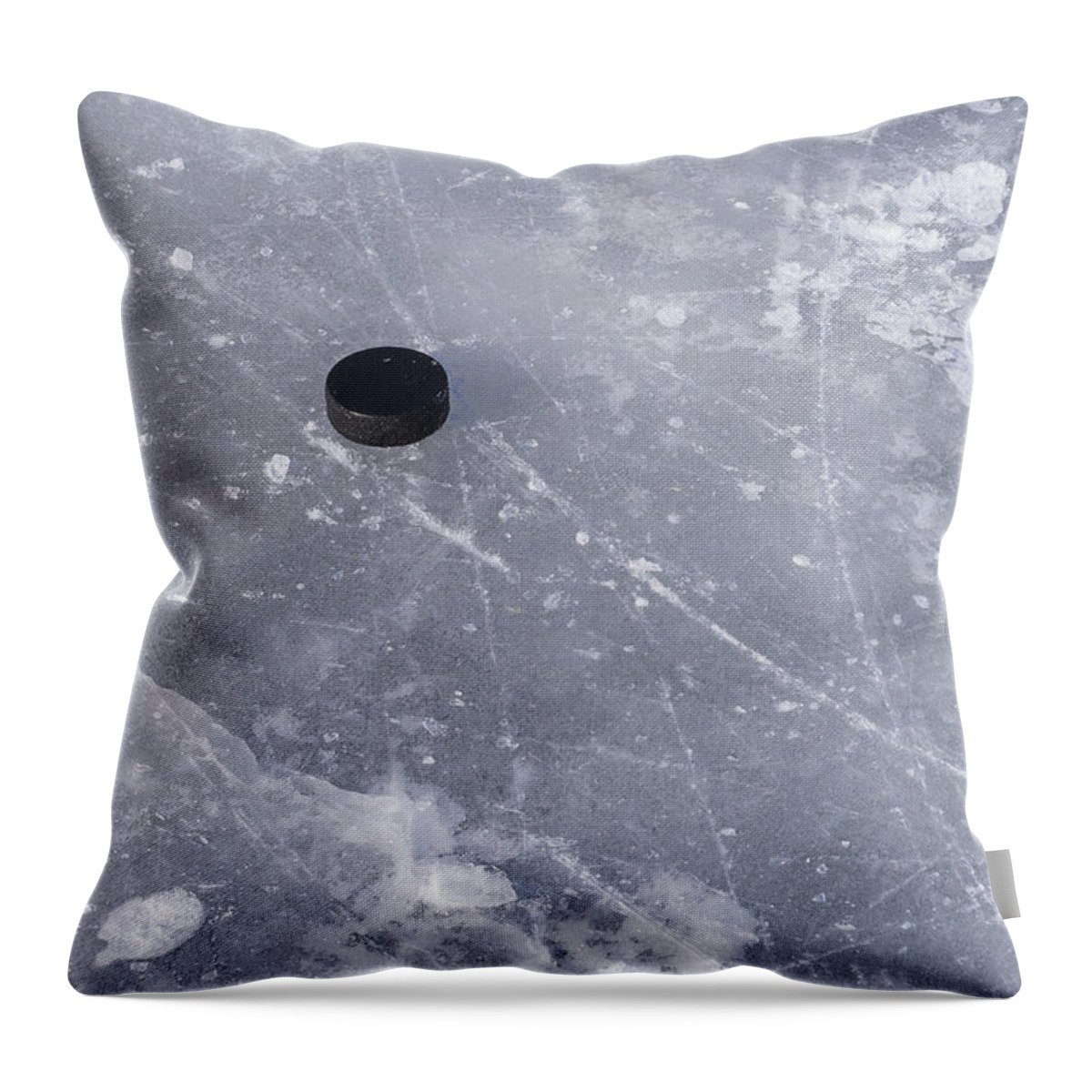Puck Throw Pillow featuring the photograph Get the puck outta here by Steven Ralser