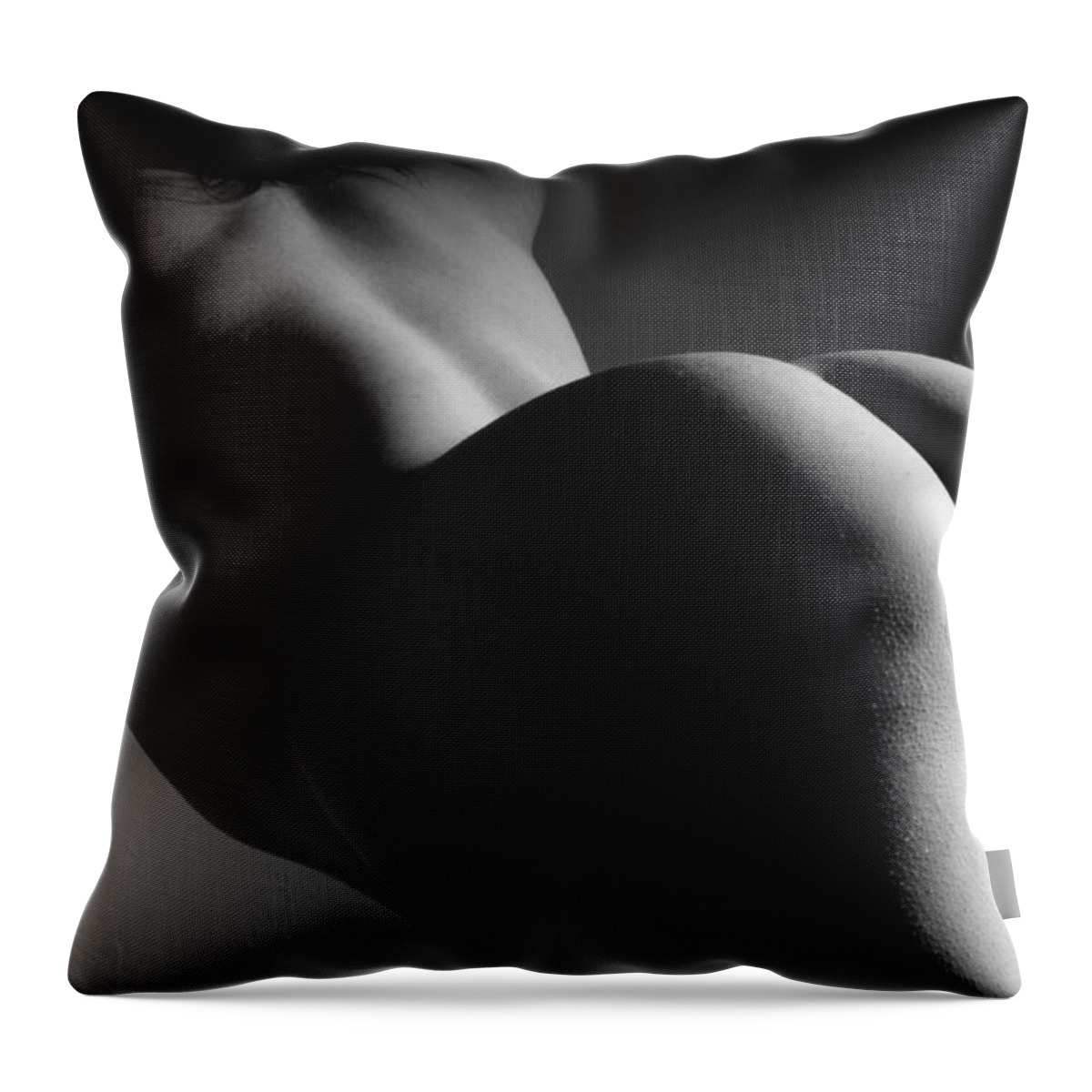 Nude Throw Pillow featuring the photograph Getting a Little Behind in My Work by Joe Kozlowski
