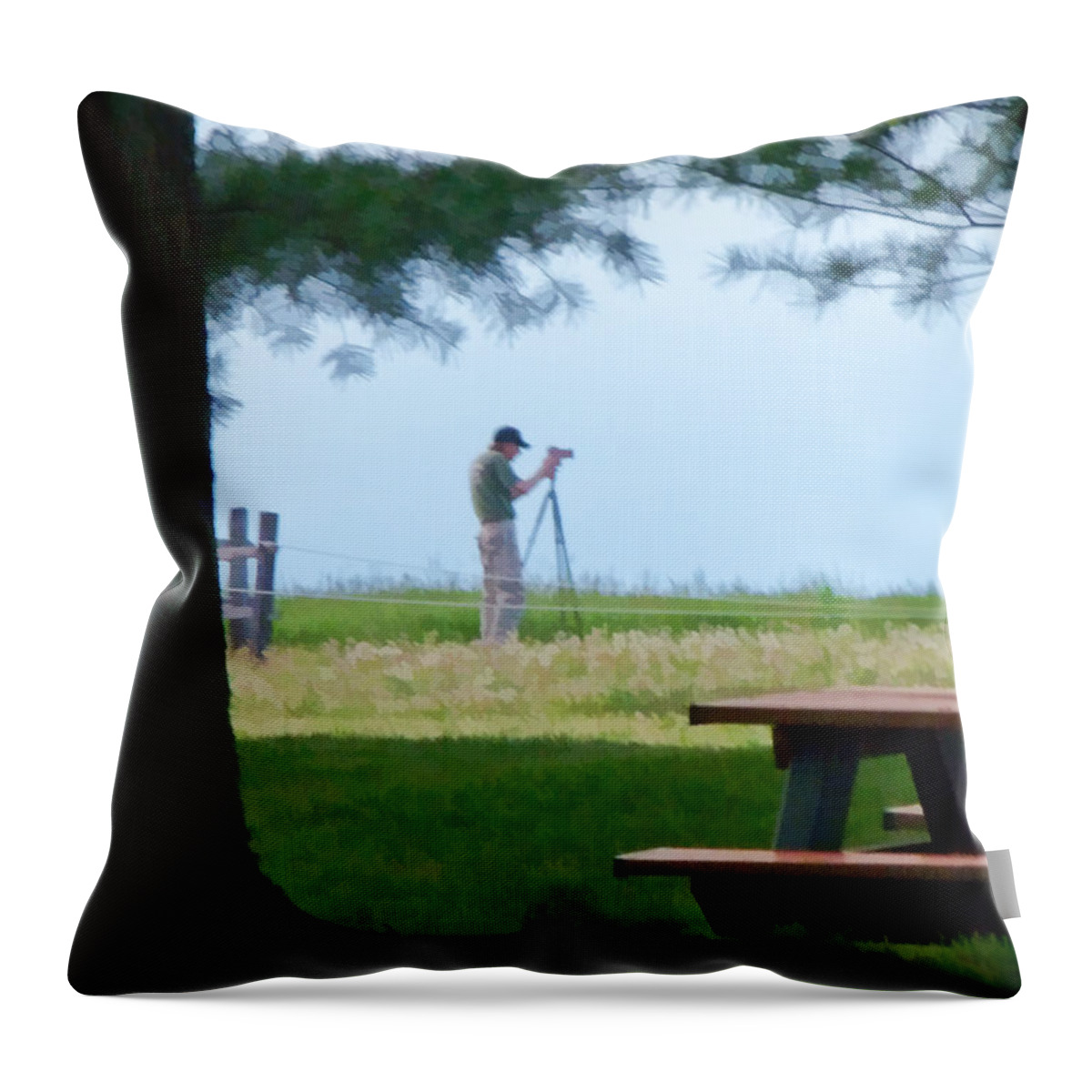 Photography Throw Pillow featuring the photograph Getting The Shot by Beth Sawickie