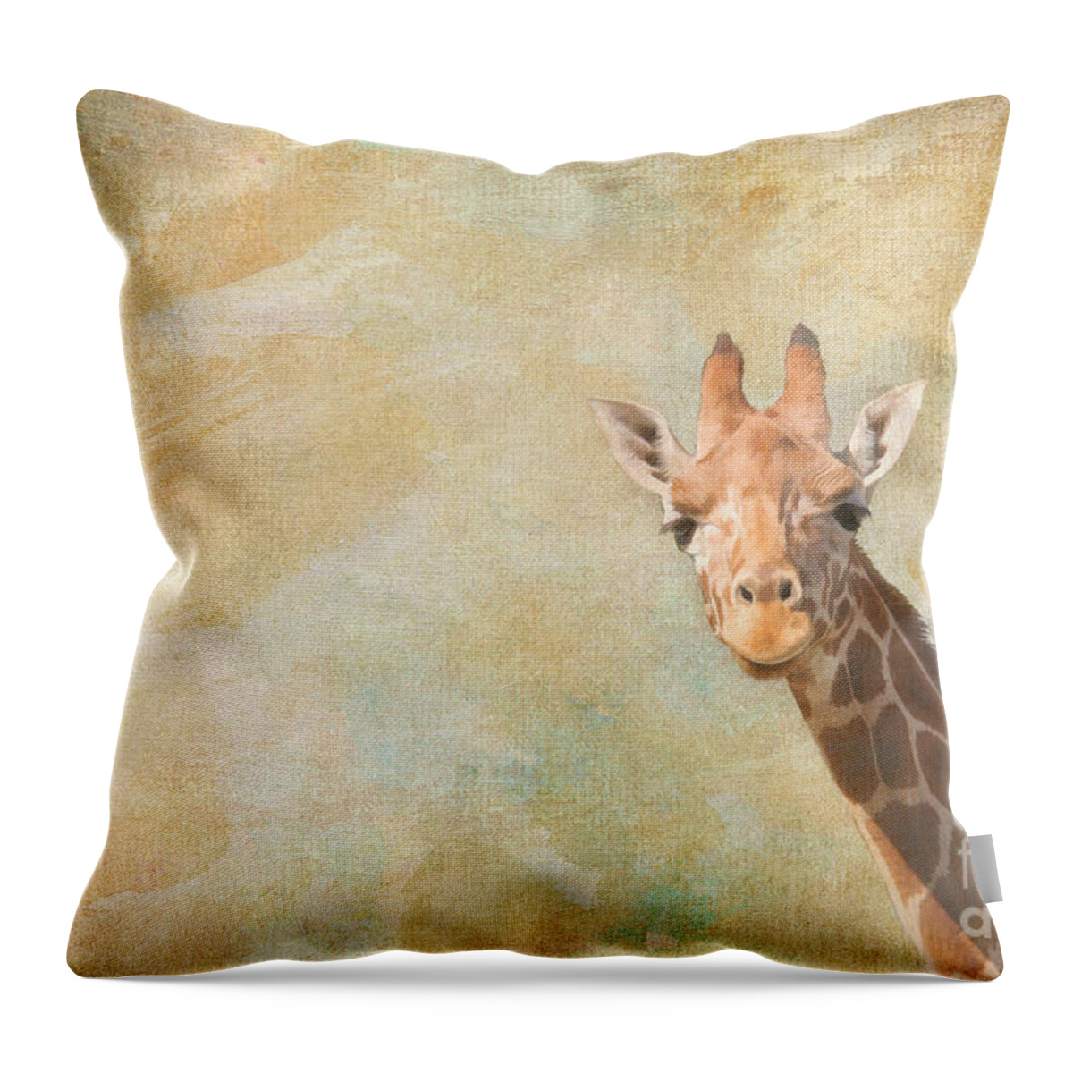 Giraffe Throw Pillow featuring the digital art Giraffe Art by Jayne Carney