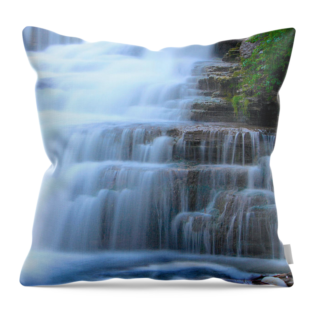 Art Prints Throw Pillow featuring the photograph Glen Falls by Nunweiler Photography