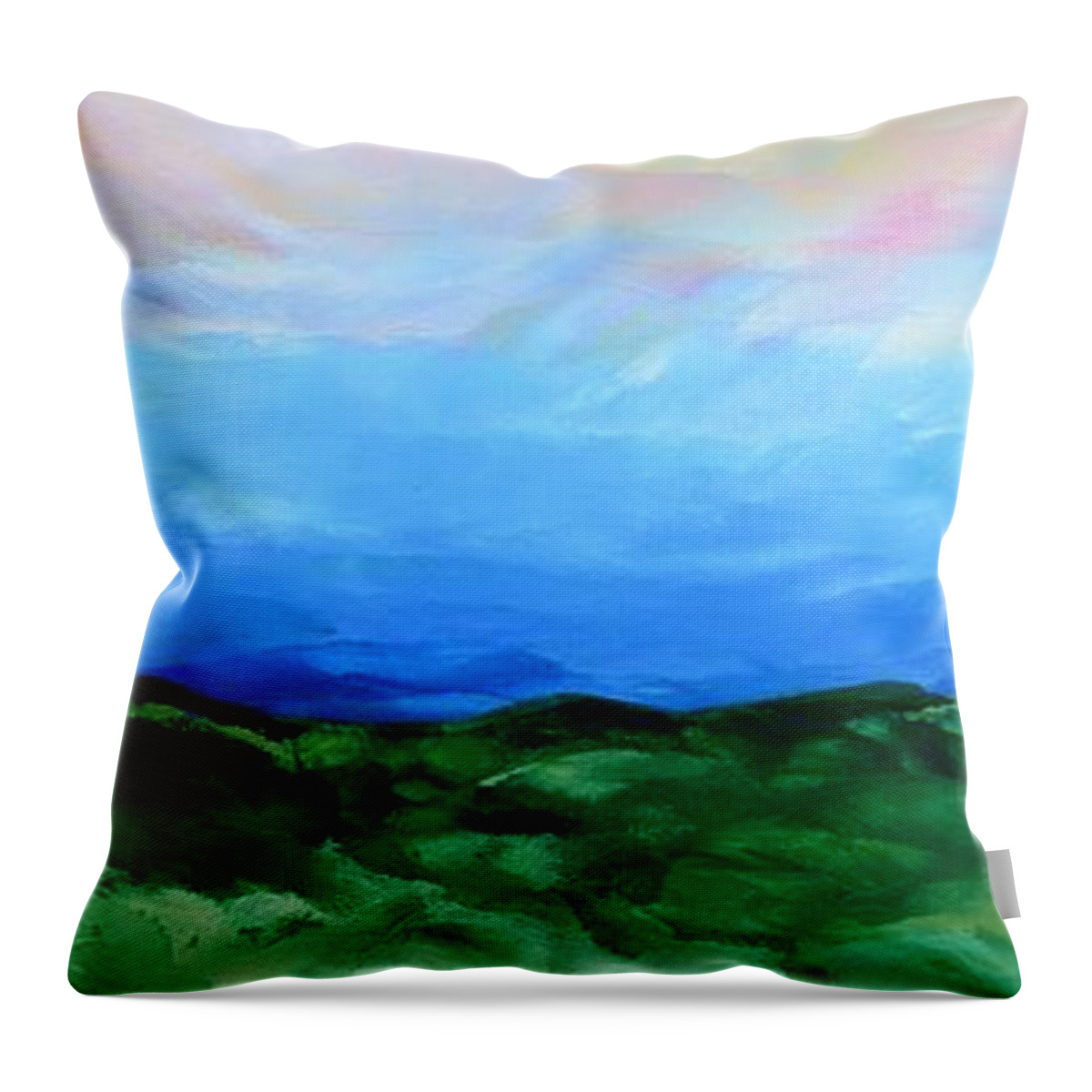 Sky Throw Pillow featuring the painting Glimpse of the Splendor by Linda Bailey