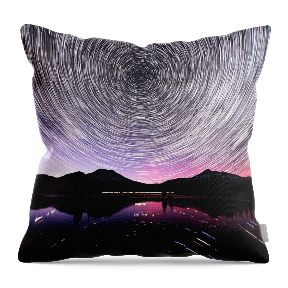 Sparks Lake Throw Pillow featuring the photograph God's Big Thumbprint by Yoshiki Nakamura