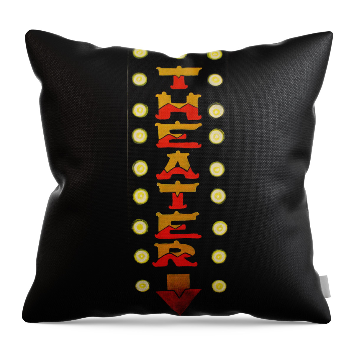 Theater Signs Throw Pillow featuring the painting Going to the Theater by Patricia Arroyo