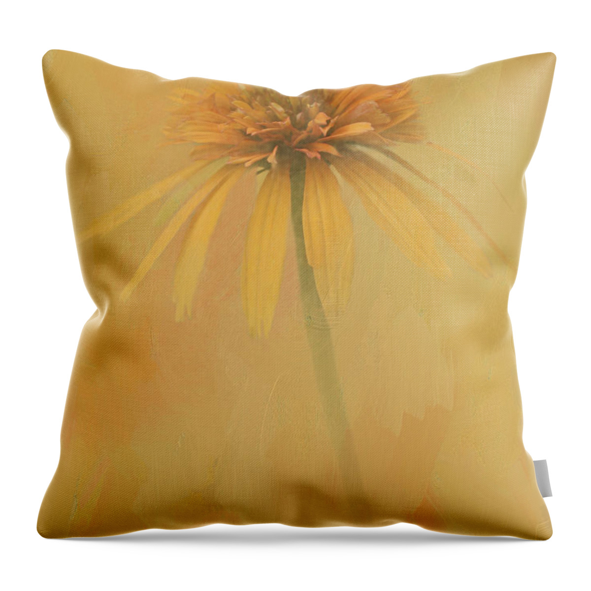 Coneflower Throw Pillow featuring the digital art Golden Sunshine by Jayne Carney