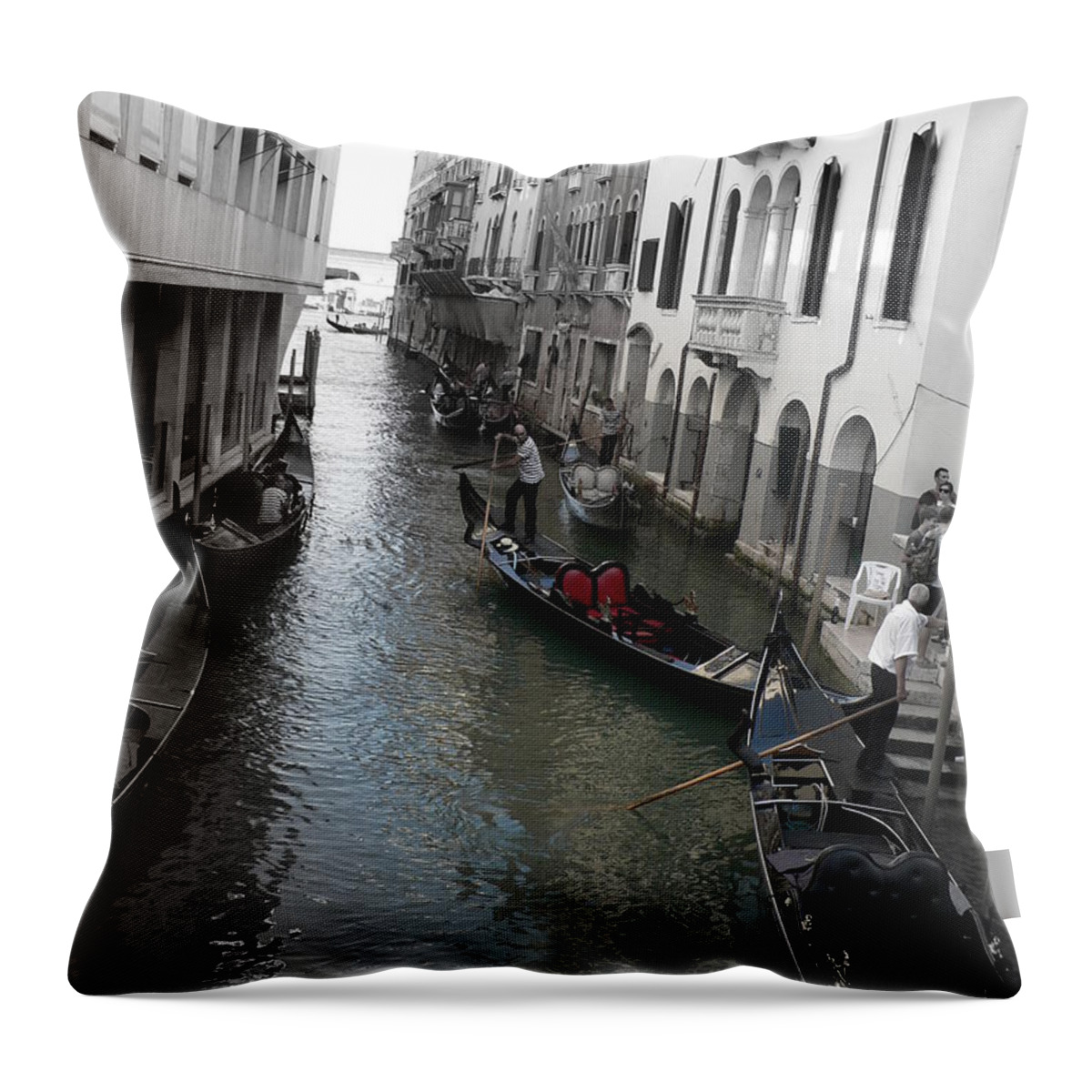 Gondolier Throw Pillow featuring the photograph Gondolier by Laurel Best