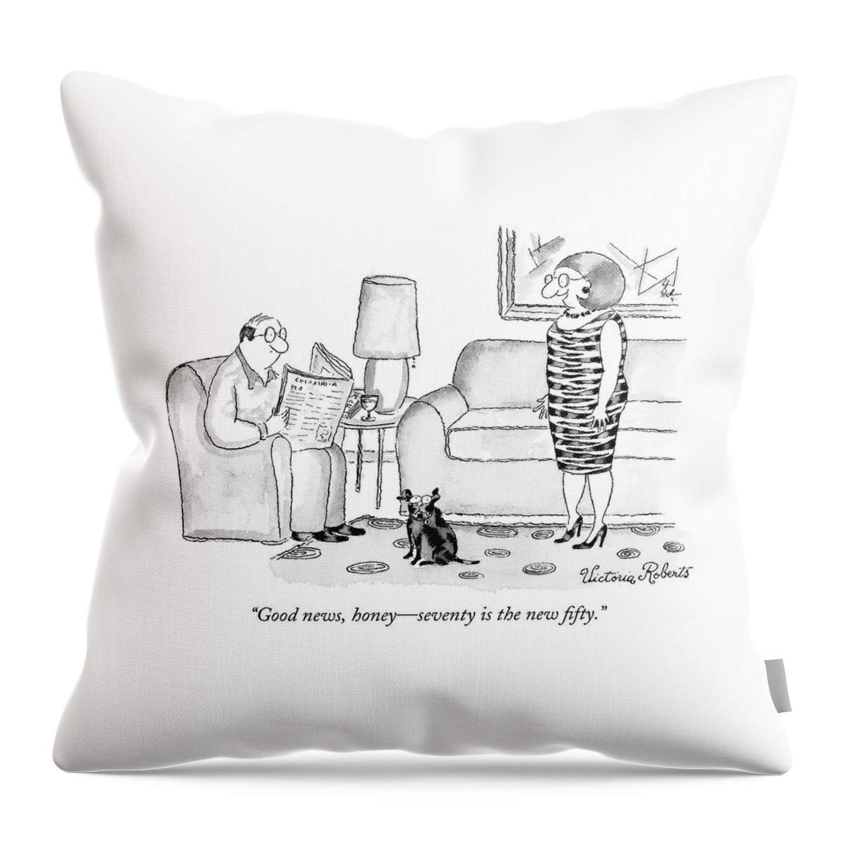 Good News, Honey - Seventy Is The New Fifty Throw Pillow