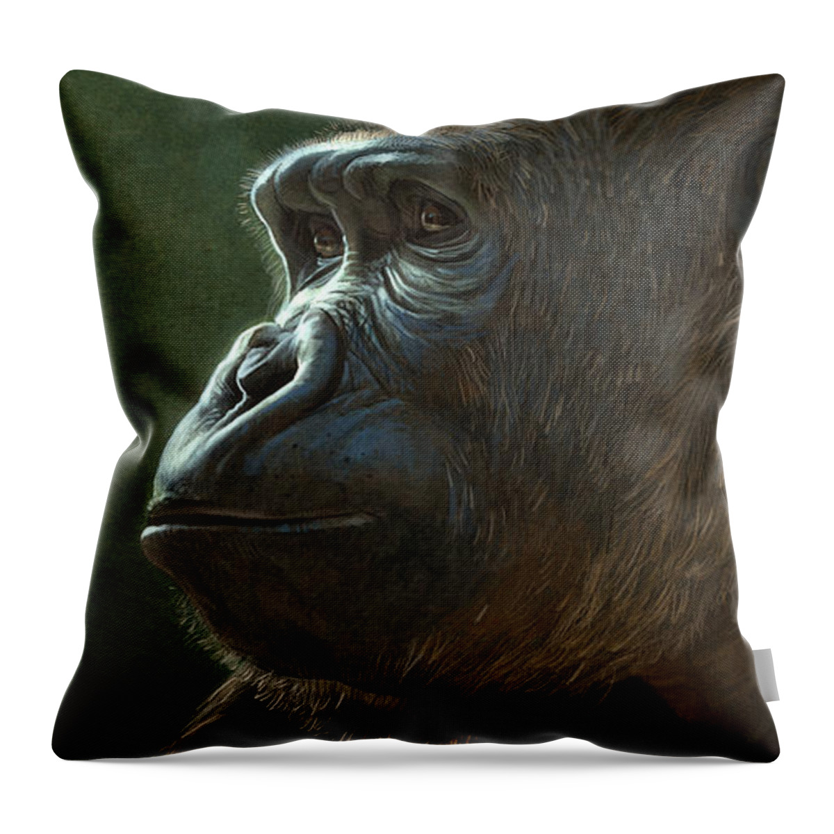 Gorilla Throw Pillow featuring the digital art Gorilla by Aaron Blaise