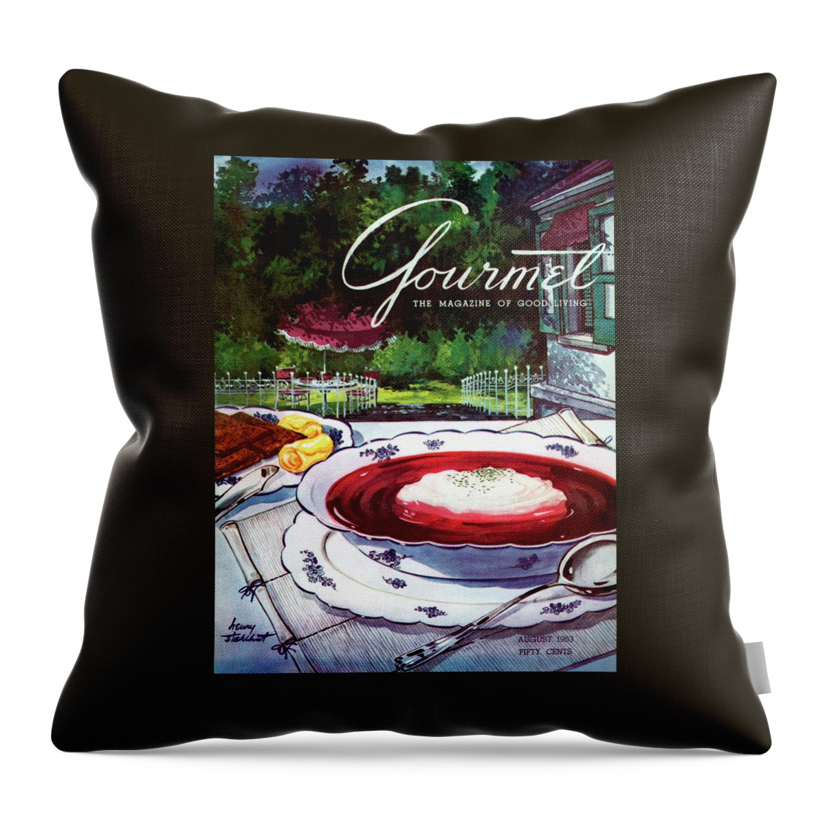 Gourmet Cover Featuring A Bowl Of Borsch Throw Pillow
