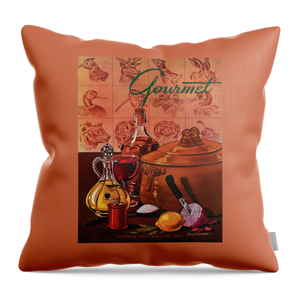 Gourmet Cover Featuring A Casserole Pot Throw Pillow