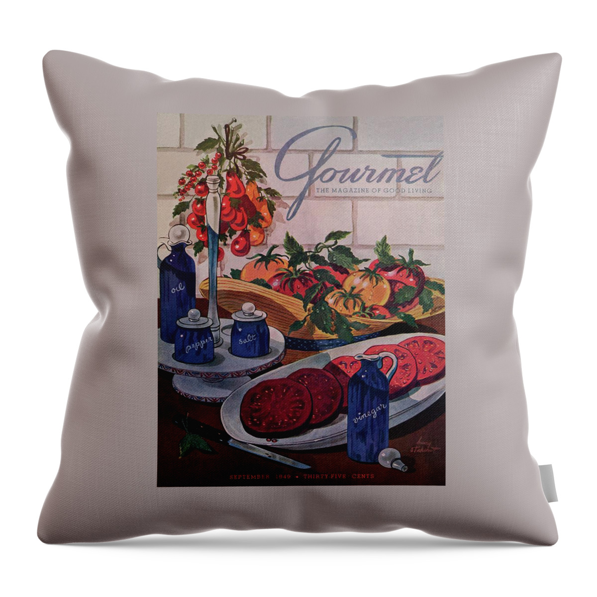 Gourmet Cover Of Tomatoes And Seasoning Throw Pillow