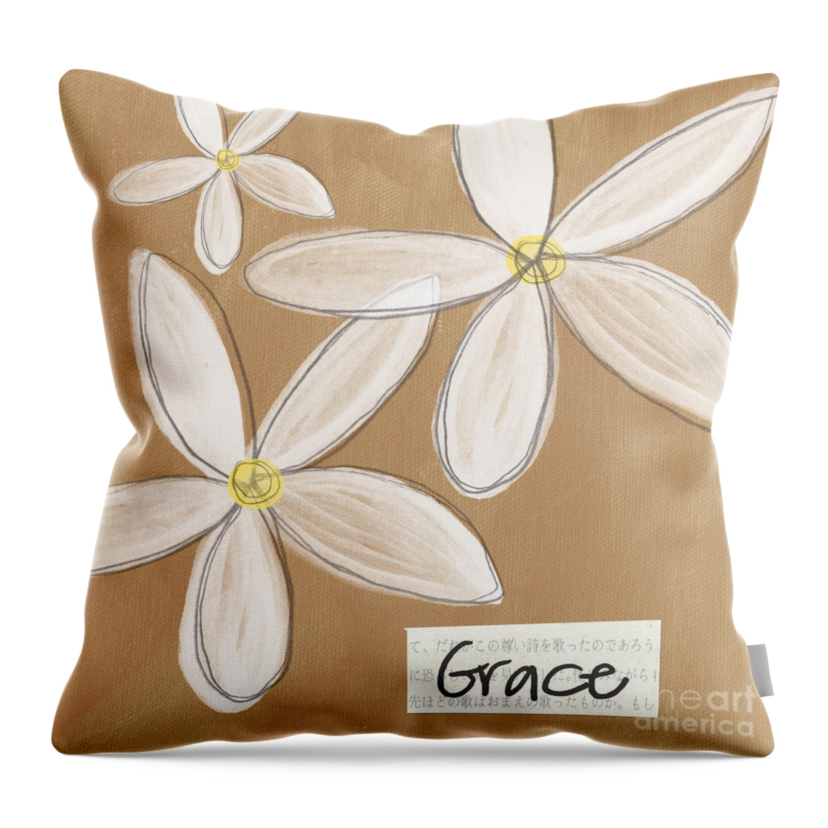 Grace Throw Pillow featuring the mixed media Grace by Linda Woods