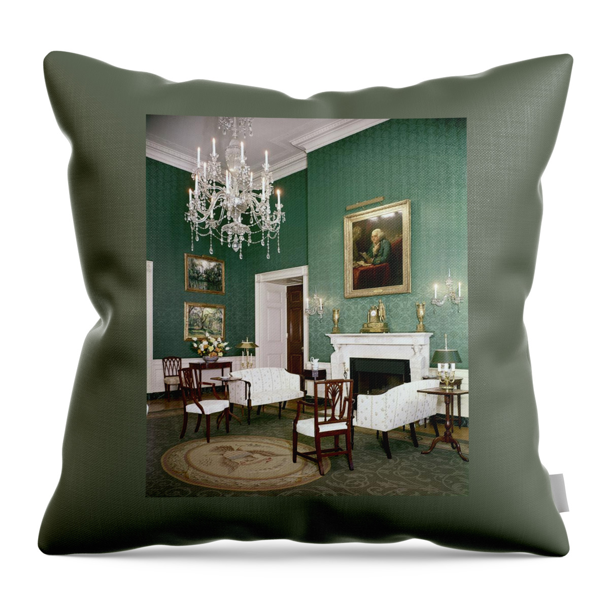 Green Room In The White House Throw Pillow