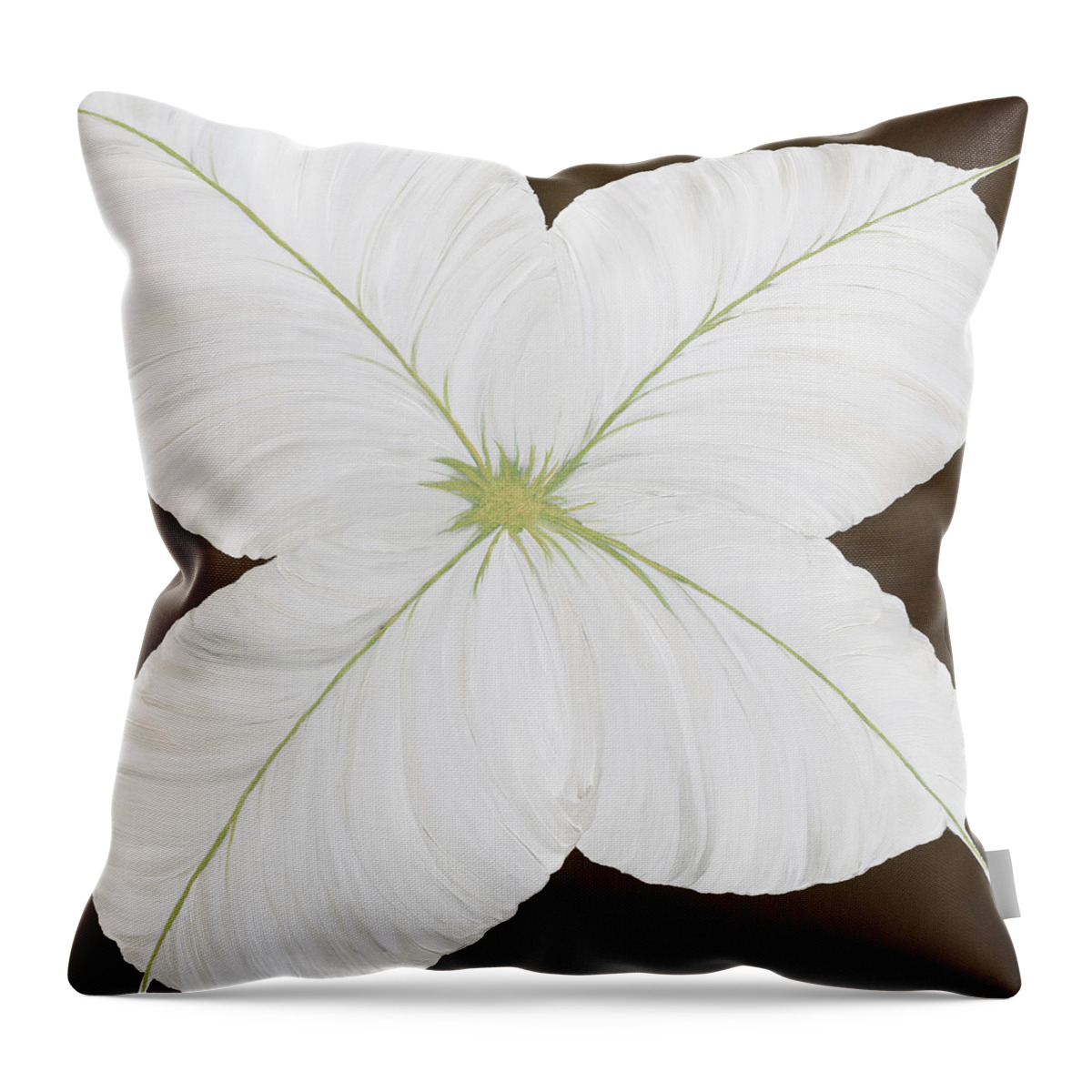 Flower Throw Pillow featuring the painting Green Spice by Tamara Nelson