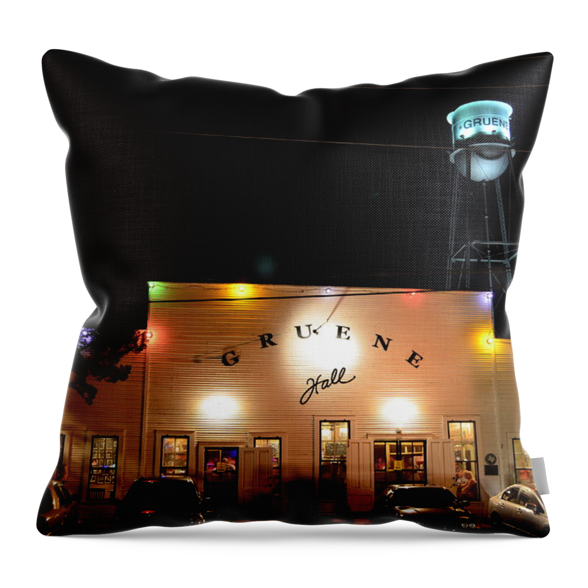 Timed Exposure Throw Pillow featuring the photograph Gruene Hall by David Morefield