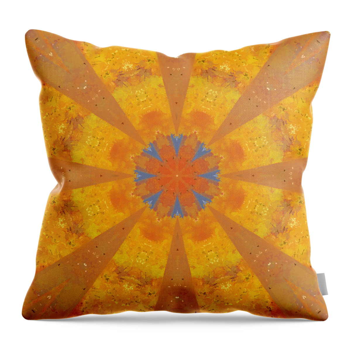 Mandala Throw Pillow featuring the digital art Happiness Mandala by Beth Sawickie