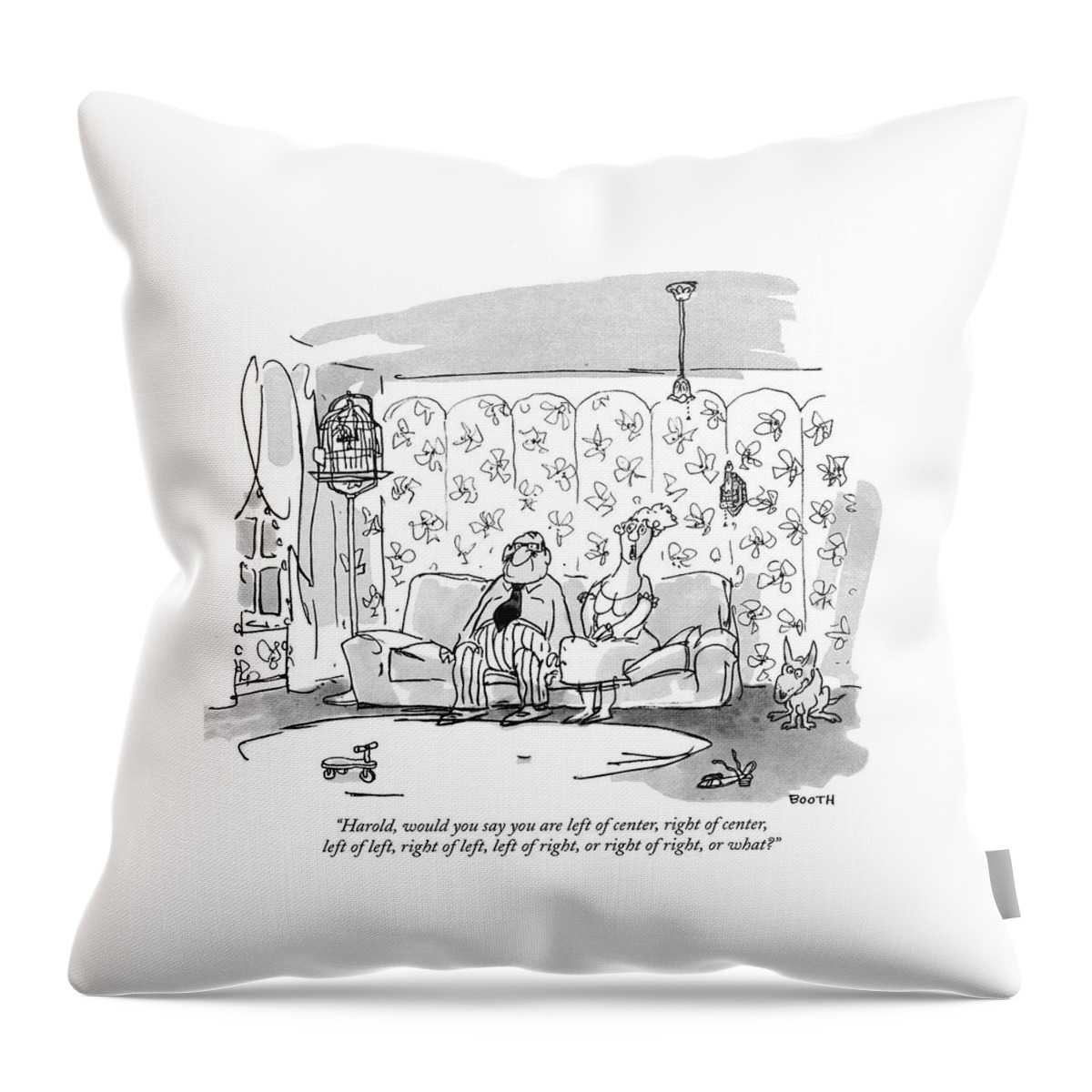 Harold, Would You Say You Are Left Of Center Throw Pillow