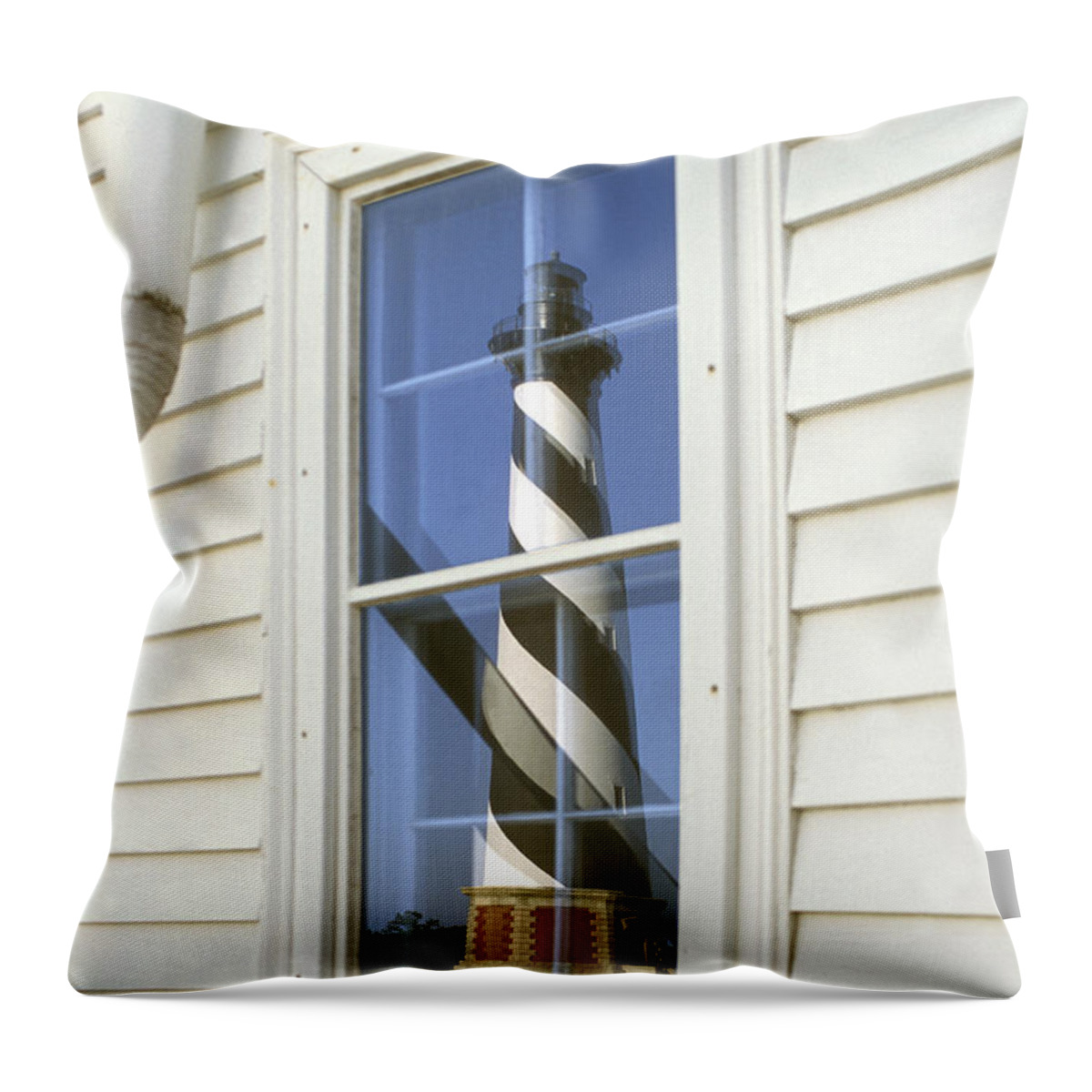 Cape Hatteras Lighthouse Throw Pillow featuring the photograph Cape Hatteras Lighthouse 2 by Mike McGlothlen