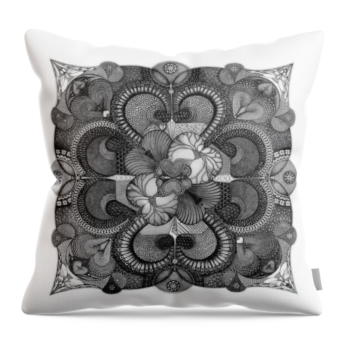  Throw Pillow featuring the drawing Heart to Heart by James Lanigan Thompson MFA