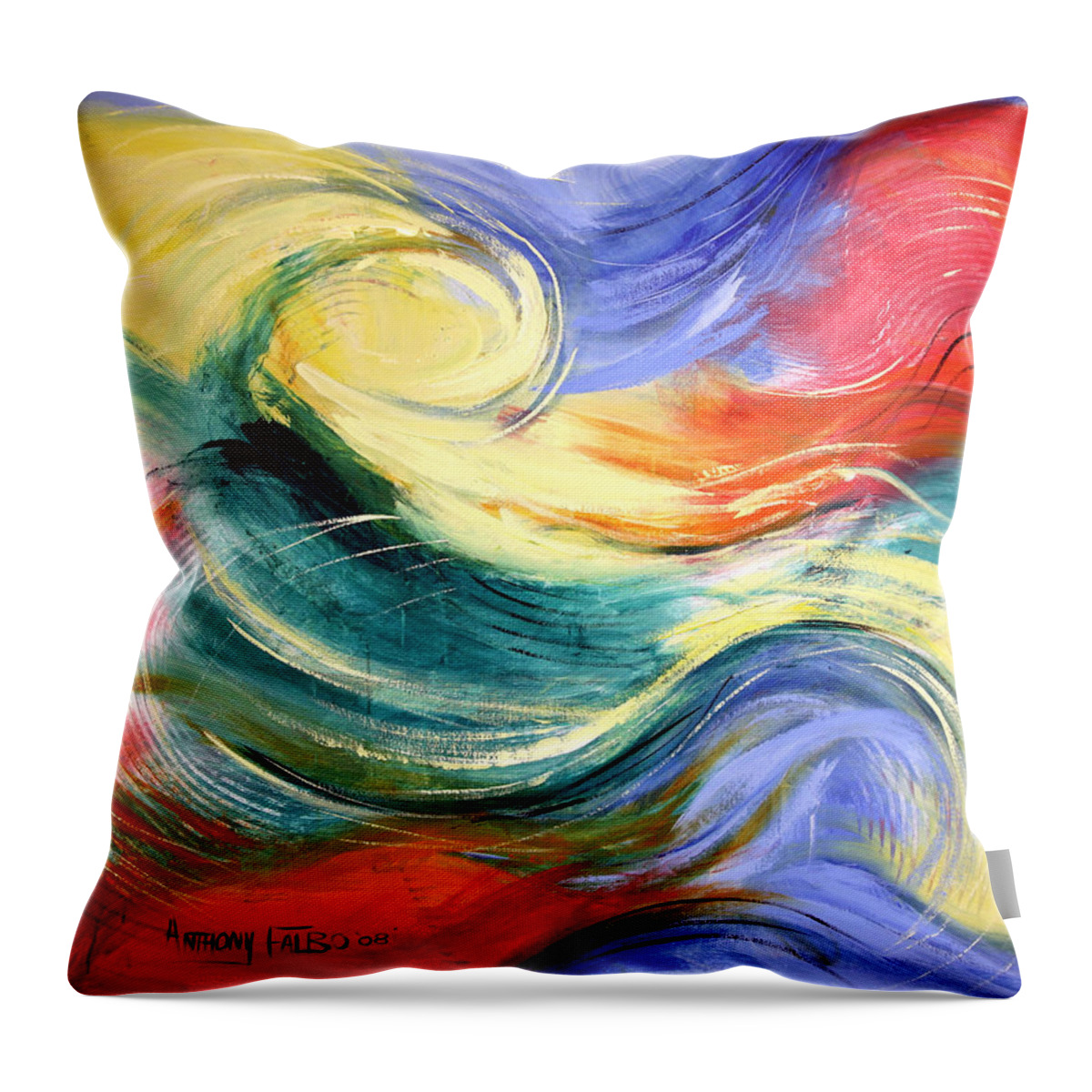 Abstract Throw Pillow featuring the painting Heaven by Anthony Falbo