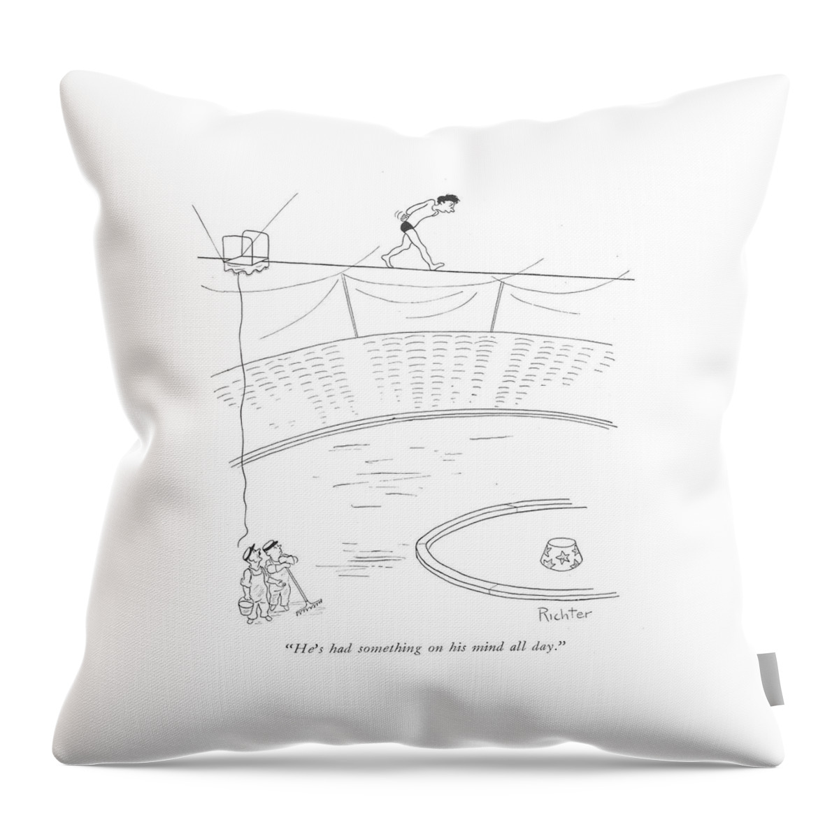 He's Had Something On His Mind All Day Throw Pillow